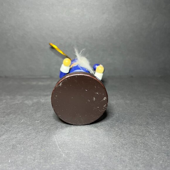 Hand Painted Blue Red White Wooden Football Player Nutcracker Christmas Ornament - Picture 8 of 8